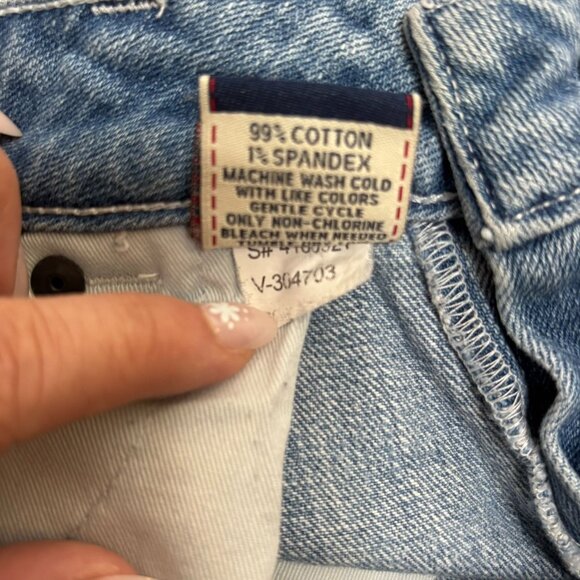 Vintage Anchor Blue Low Rise Distressed Jeans Size 9 Ankle Straight Leg Denim - Picture 7 of 7